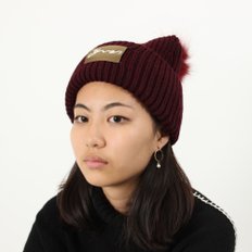 니트 폼폼 여성 비니 9WAA047XXMARD 레드 Yves Salomon Knit Pom Pom Beanie