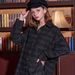 Tweed Wrap Shirt Black