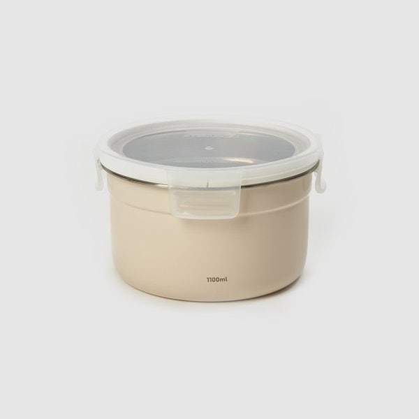 지문이 남지 않는 세라믹 컬러코팅 스텐 밀폐용기_원형_1100ml