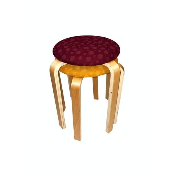 Burgundy dot stool