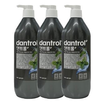  댄트롤 딥클린 박하솔트 샴푸 820ml x3