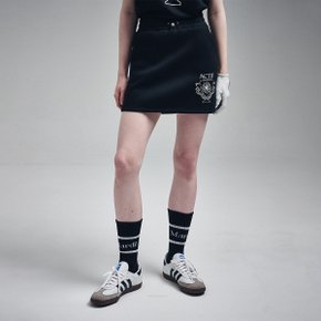 [마르디메크르디악티프]NEOPRENE MINI SKIRT CHAMPION CUP ACTIF_BLACK IVORY/AFK41JSK001BKIV