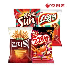 빨간맛세트(4종12봉,감자톡매콤달콤3+스윙칩고추장3+썬핫3+핫고래밥3)