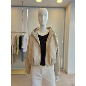 [여주점] [더 아이잗] 여성 루즈핏 페이크 레더 후드 점퍼 (IS4A3LT031)