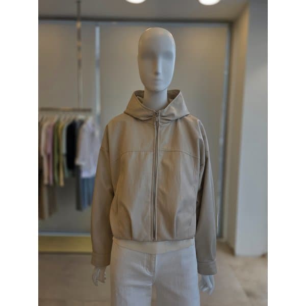 [여주점] [더 아이잗] 여성 루즈핏 페이크 레더 후드 점퍼 (IS4A3LT031)