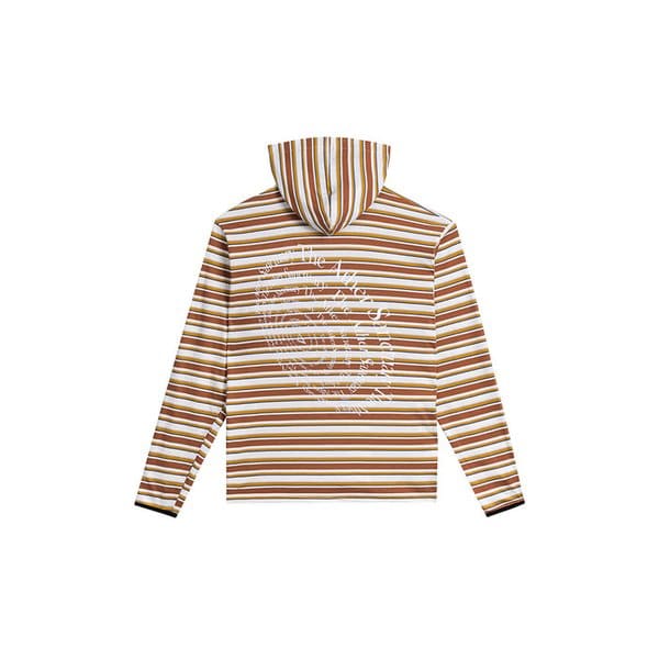 Circular Type Striped Hoodie - Brown