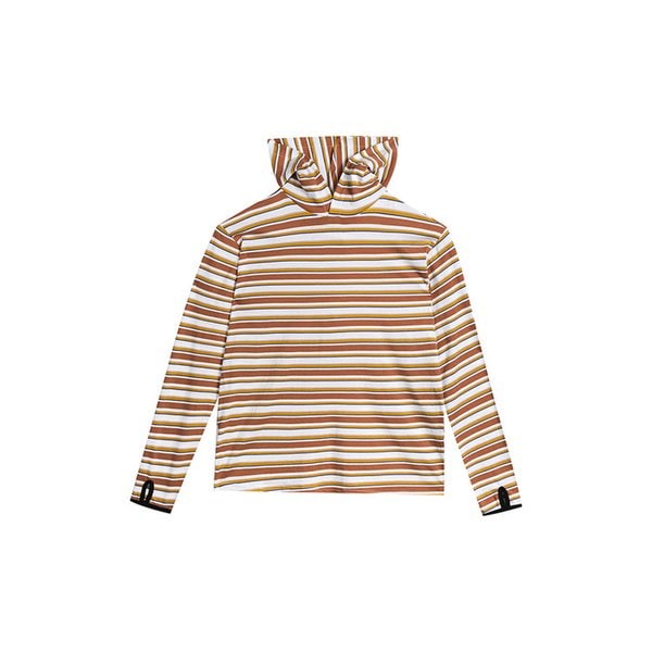 Circular Type Striped Hoodie - Brown