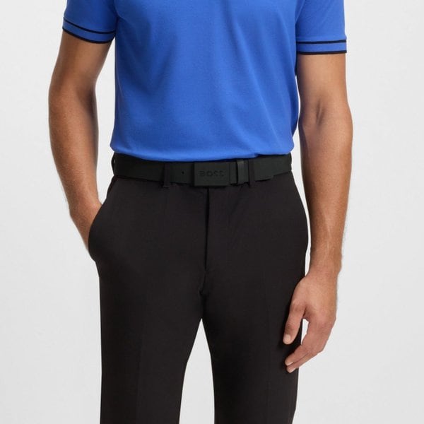 휴고보스 남성 가죽 벨트 플라크 버클 블랙 2026SS