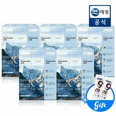 애경 2080 퓨어 마운틴 솔트 치약 크리스탈민트향 120g x 15개 (증정지급)