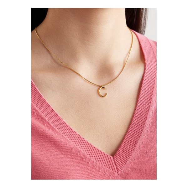 록산느 애슐린 이니셜 리액션 골드톤 네크리스 1647597337010194