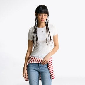 T32F0TTO31TWT1YBL 슬림 포인텔 립 티셔츠