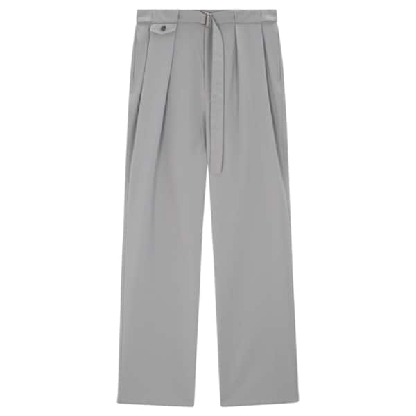 Belted Pocket Wide Pants - Grey
