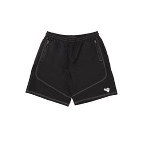 LINE STITCH POINT HALF PANTS [BLACK]