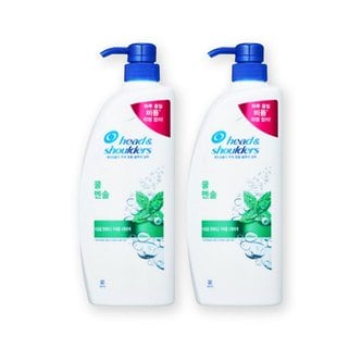  헤드앤숄더 쿨 멘솔 샴푸, 850ml, 2개