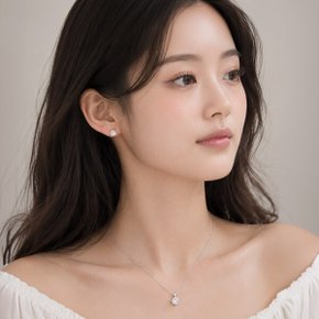 모이사나이트 세트 귀걸이 목걸이 BMS013