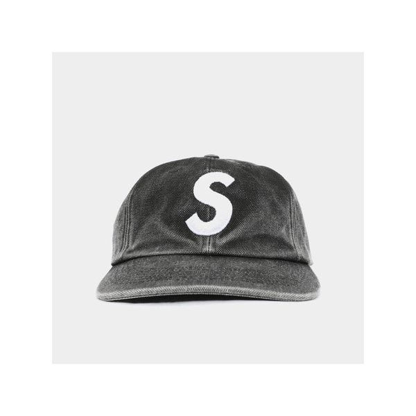 25FW S로고 피그먼트 코티드 캔버스 6패널 공용 캡 FW25H85 BLACK