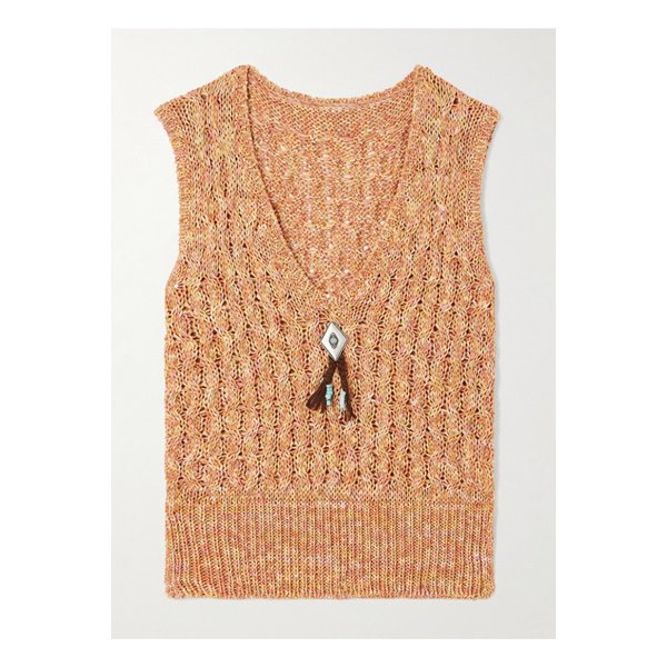 케이블 니트 코튼 베스트 오렌지 1647597336252137