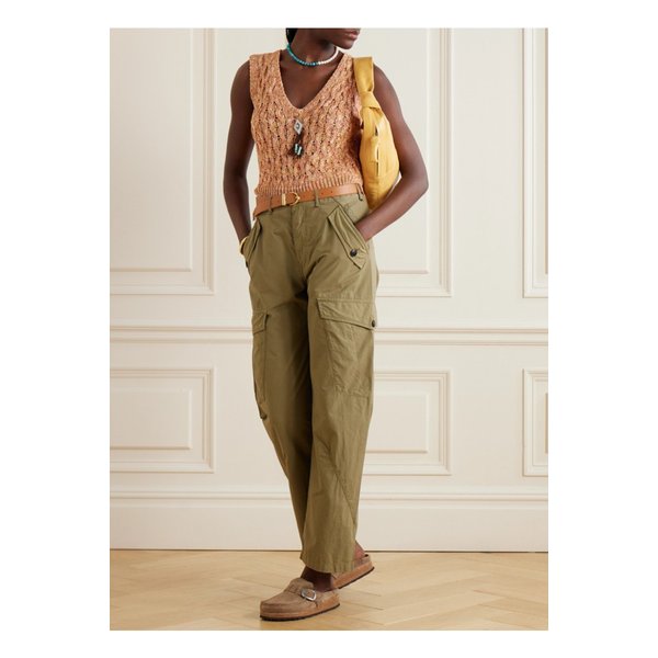 케이블 니트 코튼 베스트 오렌지 1647597336252137