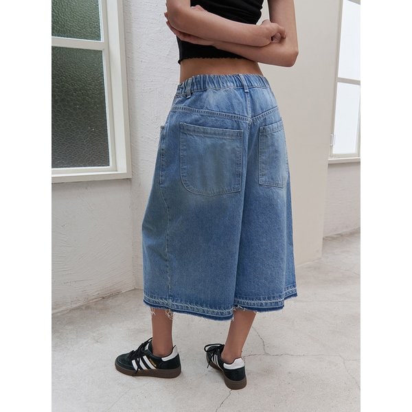 [단독] 25SS wide bermuda denim shorts