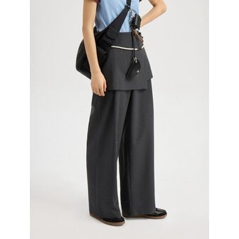 럭키슈에뜨 [Re-Order] Detachable Wrap Detail Pants LFPNM25310GYM