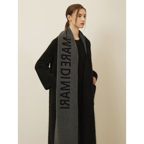 Logo Jacquard Cashmere Muffler Black/Grey