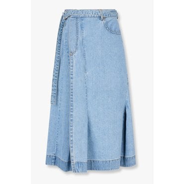 SACAI [사카이] 여성 오프 센터 미디 데님 스커트 6415316109