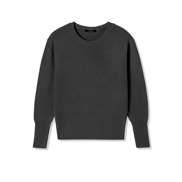 여성 라운드넥 베이직 니트 (BLACK) (HB3LKA6)