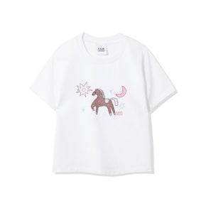 CGP (우먼) 말 드로잉 반소매 티셔츠 CBFUWTS125