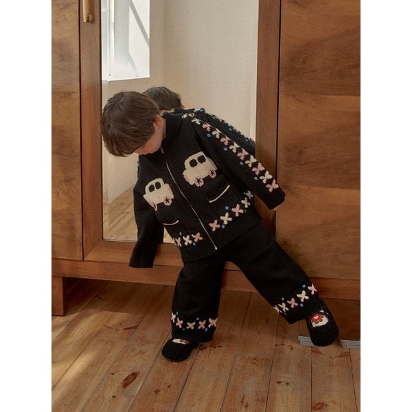 자동차 니트 집업 세트