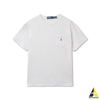 폴로랄프로렌 POLO RALPH LAUREN 클래식핏 코튼 린넨 포켓 티셔츠 - 화이트