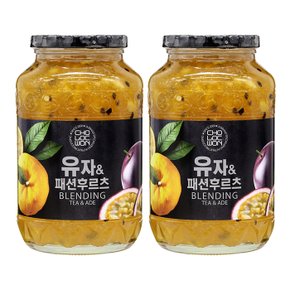 초록원 유자&패션후르츠 1kg x 2병