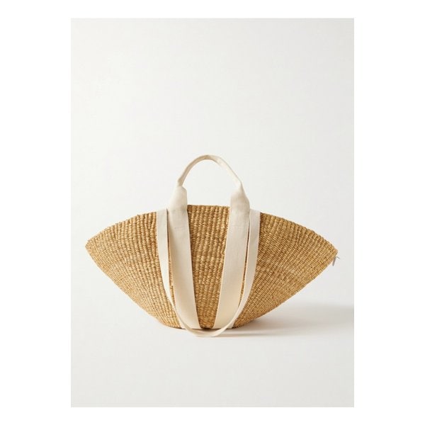 무뉴 소피 캔버스 트리밍 우븐 스트로 토트 브라운 46376663162878919