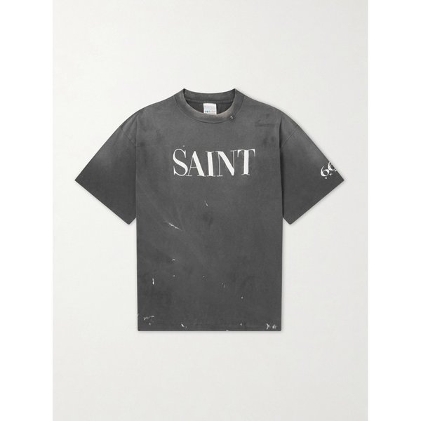 로고 프린트 페인트 스플래터 코튼 저지 티셔츠 46376663162962439