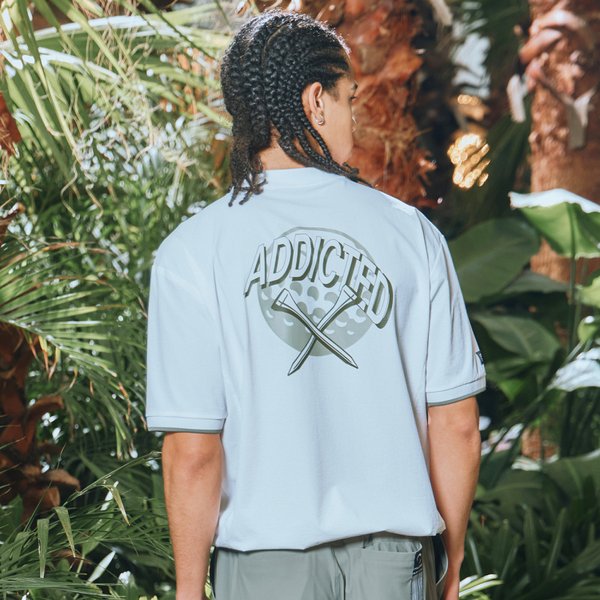 [부산점] ADDICTED 용출립스탑 남성 맨투맨형 반팔 우븐탑 화이트_CHD2MWT0211WH