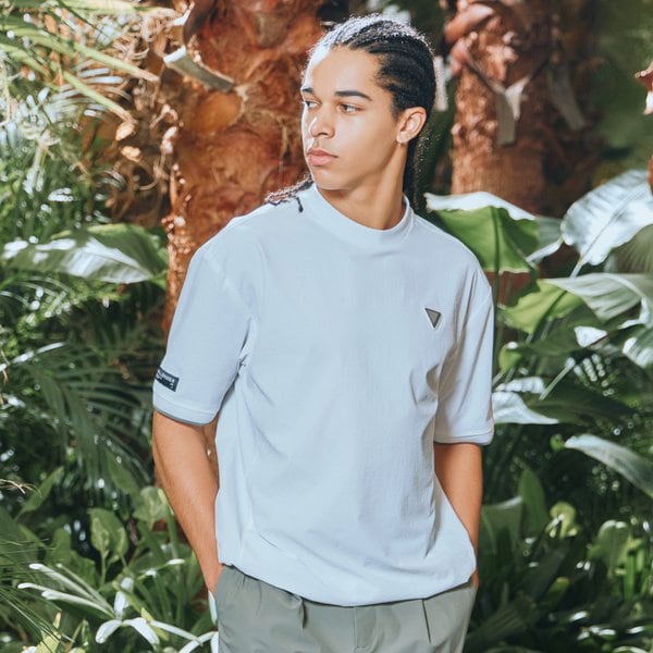 [부산점] ADDICTED 용출립스탑 남성 맨투맨형 반팔 우븐탑 화이트_CHD2MWT0211WH