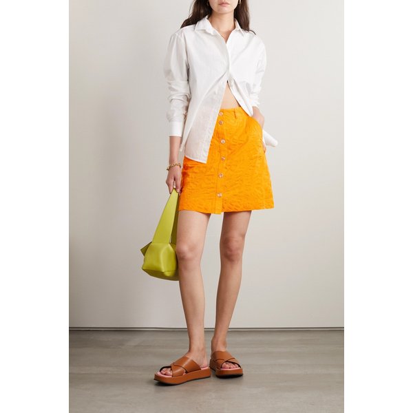 리카  코튼 자카드 미니 스커트 오렌지 38063312420385079