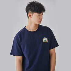 [지미테일러] Men 고흐 베드룸 액자 T-shirt 명화 반팔티 (navy blue)