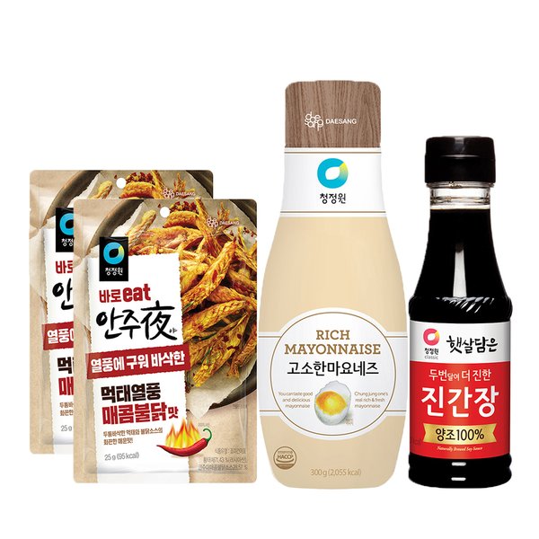 안주야 먹태열풍 매콤불닭맛 25g 2봉 + 두번달여더진한 진간장 200ml + 고소한마요네즈300g