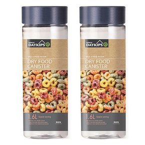 밀폐용기 대 1.6L 2P세트 파스타면보관 야채 시리얼통 국수 파 고춧가루 쌀 잡곡 곡물 냉동고정리함