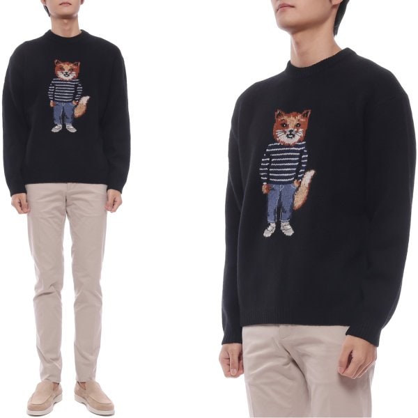 [부산점] 25FW 남성 드레스드 폭스 울 니트 (PM00806KH0002 P199 25F)