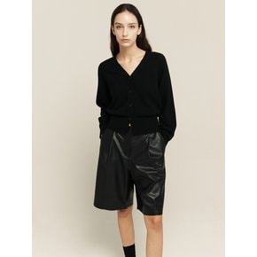 [Day-wool] Eco Leather Bermuda Pants