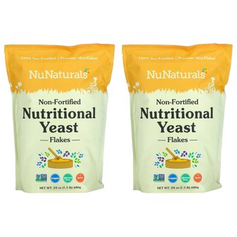  NuNaturals 뉴네츄럴 뉴트리셔널 이스트 플레이크 680g 2팩 Non-Fortified Nutritional Yeast Flakes