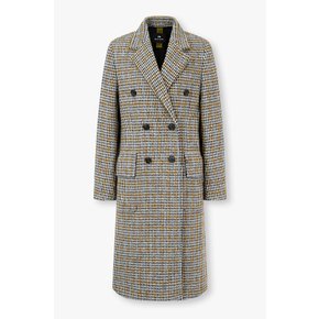 [PS PAUL SMITH] 여성 알파카 울 체크 패턴 롱 코트 5745307102000