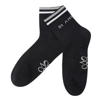 세인트앤드류스 [25SS] 남성 배색라인 로고 중목 양말 (811E1SC001 BK)