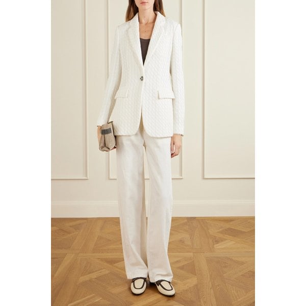 브루넬로쿠치넬리 화이트 코튼 케이블 니트 블레이저 46376663163056261