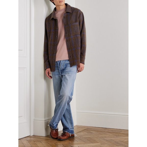 체크 캐시미어 오버셔츠 46376663163011104