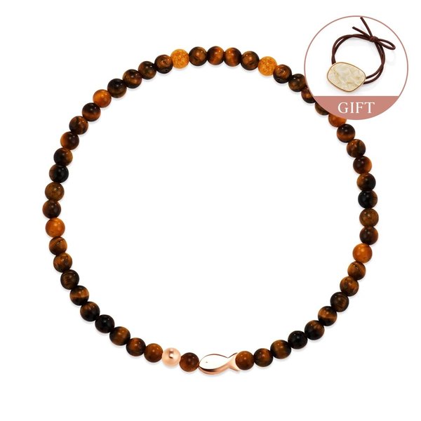 [비앤비골드] 14K 행운 물고기 골드볼 호안석 소원 팔찌 CHB41110