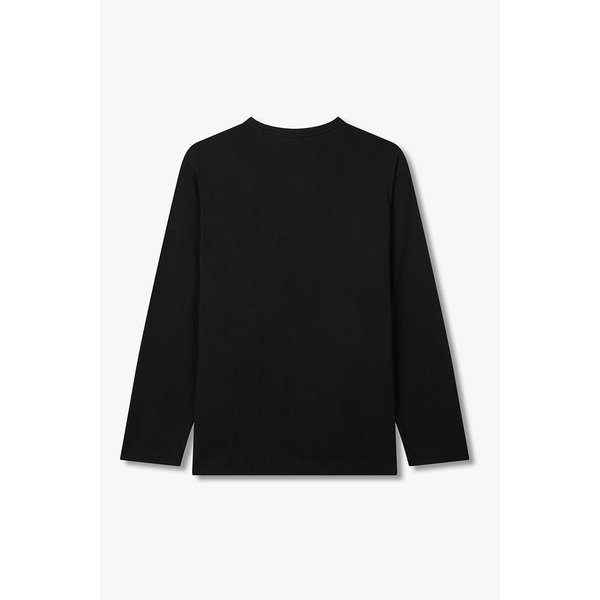 [Y-3 KURO] 스티치 로고 롱 슬리브 티셔츠 6625320702000