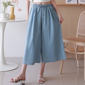 썸머 8부 와이드청바지 데님팬츠 통바지 여름 여성 여자