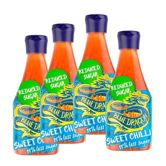 Blue Dragon [해외직구] Blue Dragon Reduced Sugar Sweet Chilli Dipping Sauce Squeezy 블루드래곤 스위트 칠리 디핑 소스 스퀴지 350ml 4병